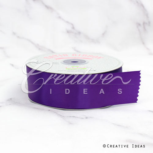 1 1/2" Single Face Satin Ribbon - 50 Yards (Purple)