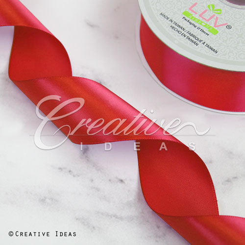 1 1/2" Single Face Satin Ribbon - 50 Yards (Red)