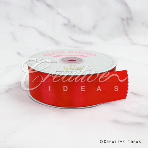 1 1/2" Single Face Satin Ribbon - 50 Yards (Red)