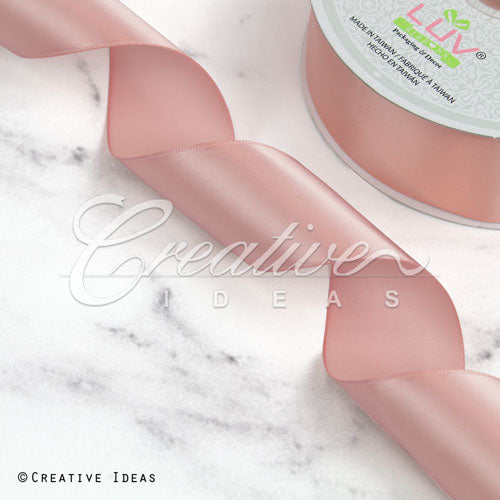 1 1/2" Single Face Satin Ribbon - 50 Yards (Rose Gold)