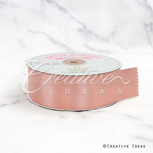 1 1/2" Single Face Satin Ribbon - 50 Yards (Rose Gold)