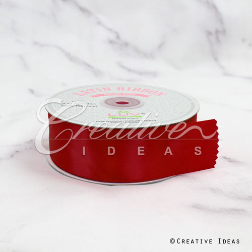 1 1/2" Single Face Satin Ribbon - 50 Yards (Scarlet Red)