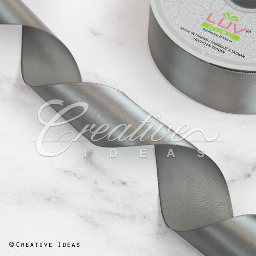 1 1/2" Single Face Satin Ribbon - 50 Yards (Silver)