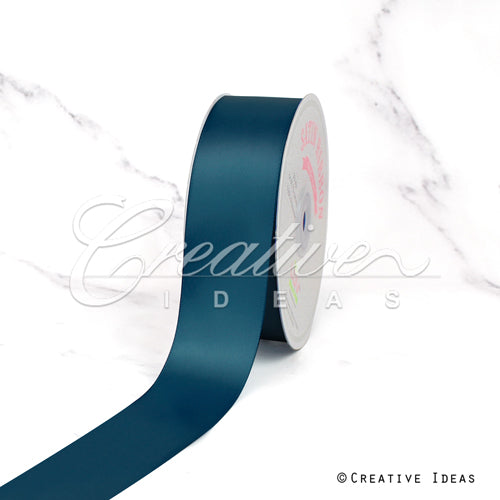1 1/2" Single Face Satin Ribbon - 50 Yards (Teal)