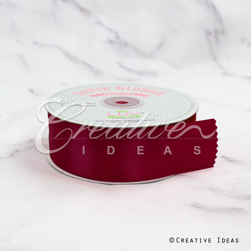 1 1/2" Single Face Satin Ribbon - 50 Yards (Wine)