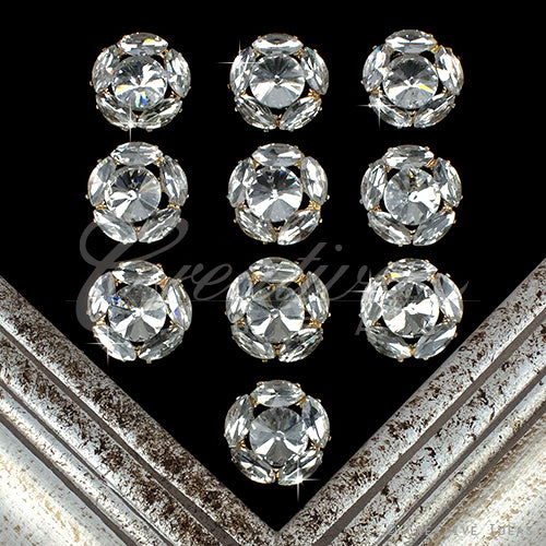 1 1/4" Orbit Rhinestone Accessories-10 Pcs (Gold)