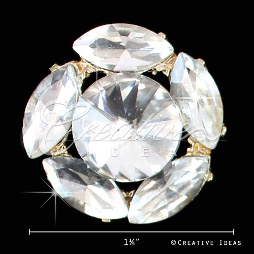 1 1/4" Orbit Rhinestone Accessories-10 Pcs (Gold)