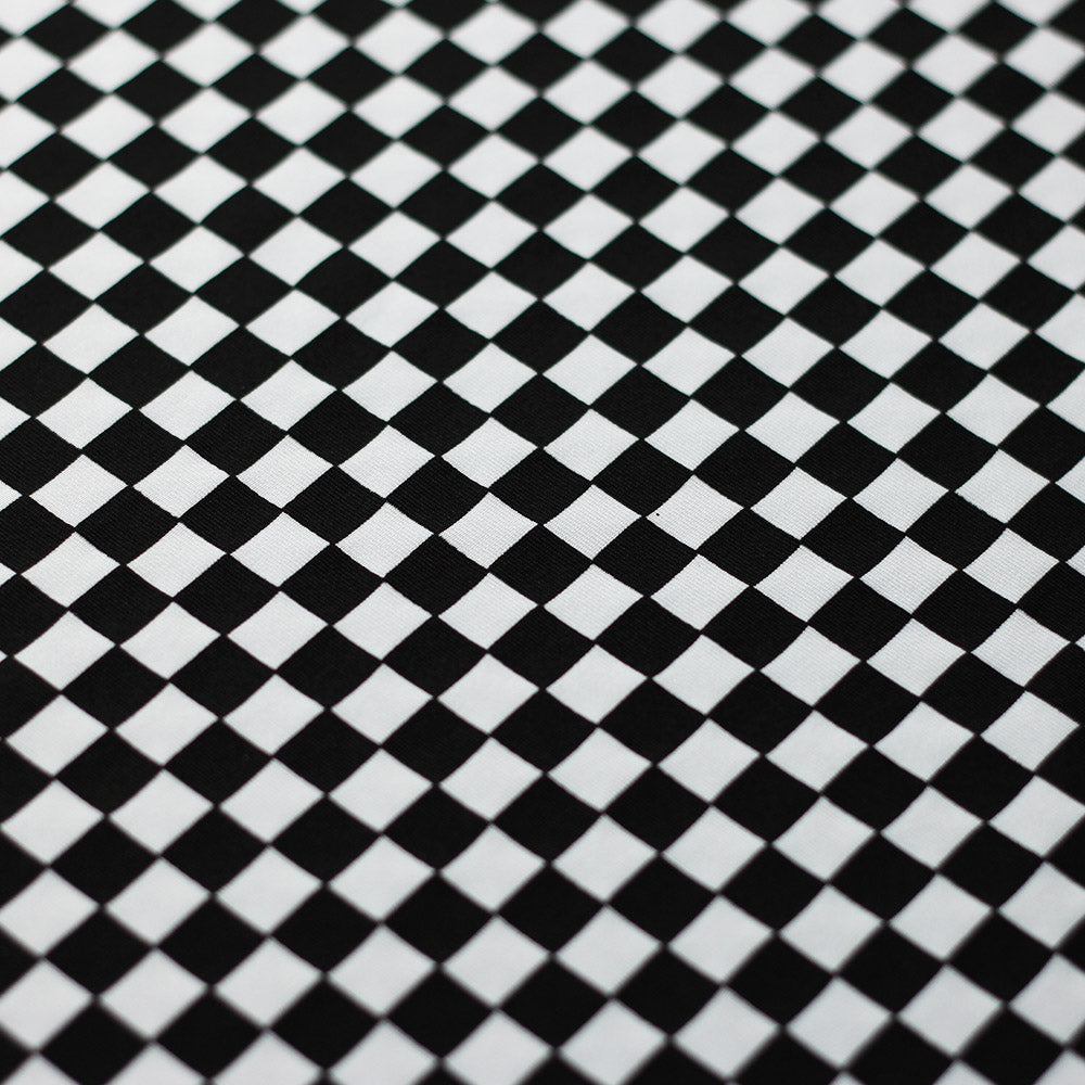Motion Prints Mini Check Polyester Spandex Fabric - Red/White Mini Check Plaid, 58/60" Width (1 Yard)