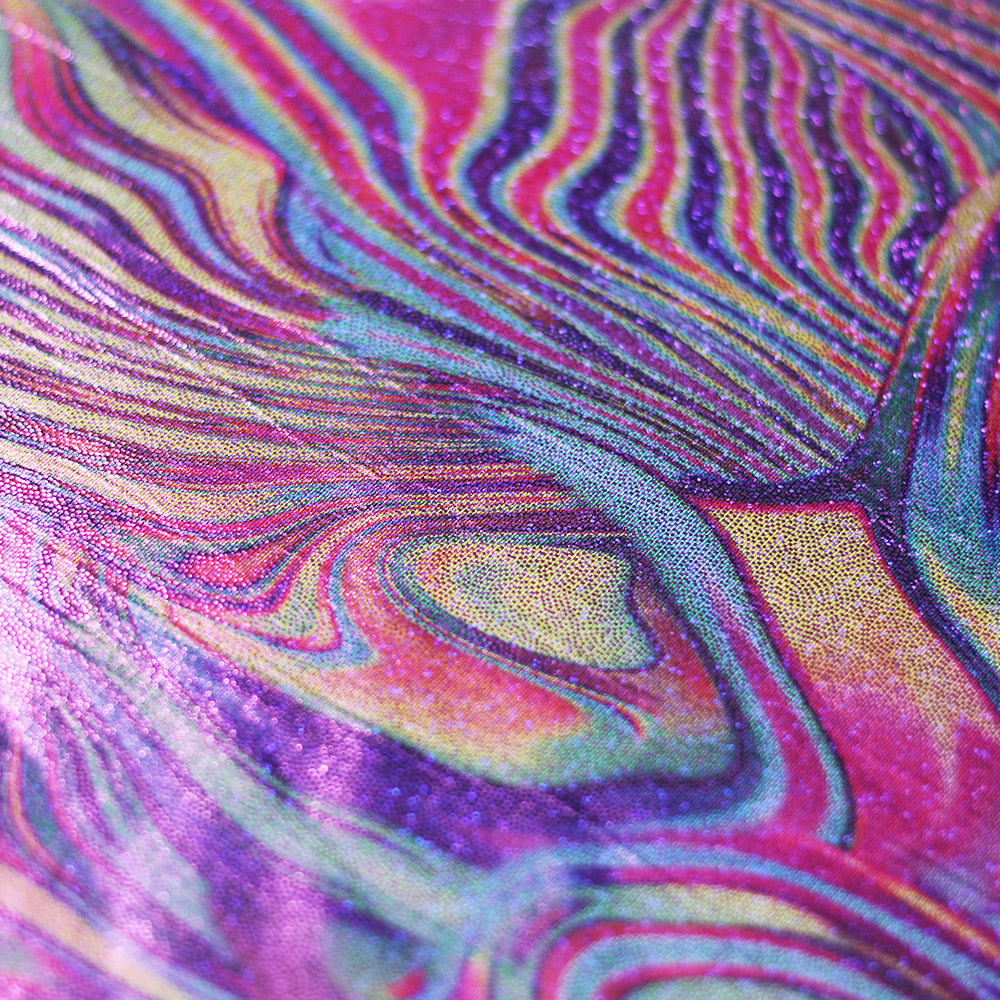 Paint Swirl Polyester Spandex Fabric - Multicolor Abstract Print, 58/60" Width (1 Yard)