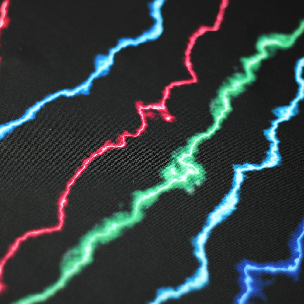 Electric Waves Polyester Spandex Fabric - Lightning Bolt Print, 58/60" Width (1 Yard)