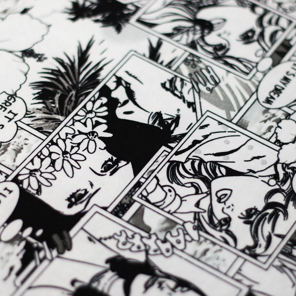 Comic Daze Polyester Spandex Fabric - Multicolor/Black White Comic Book Print, 58/60" Width (1 Yard)