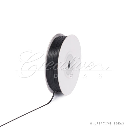 1/16" Double Face Satin Ribbon - 100 Yards (Black)