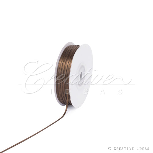 1/16" Double Face Satin Ribbon - 100 Yards (Brown)