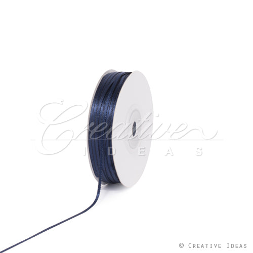 1/16" Double Face Satin Ribbon - 100 Yards (Navy Blue)