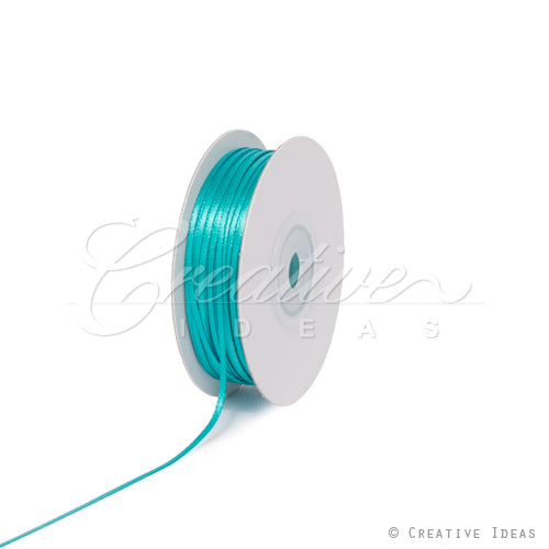 1/16" Double Face Satin Ribbon - 100 Yards (Tropic Blue)