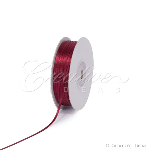 1/16" Double Face Satin Ribbon - 100 Yards (Wine)