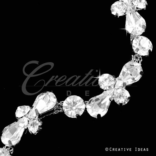 1/2" Faux Diamond Wave Rhinestone Chain-3 Yds (Silver)