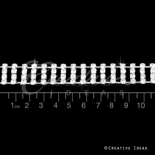 1/2" Gem Rails Rhinestone Chain-3 Yds (Silver)