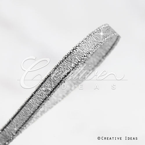 1/4" Metallic Taffeta - 25 Yards (Silver)