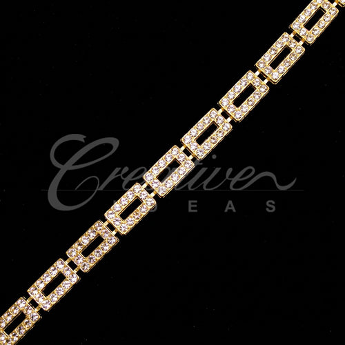 1/4" Rectangular Bar Bedazzle Trim-4.5 Meters (Gold)