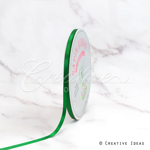 1/4" Single Face Satin-100 Yds (Vibrant Green)