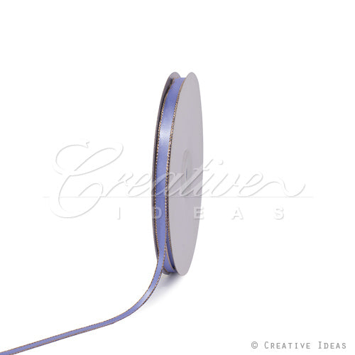 1/4" Satin With Gold Edge Ribbon - 50 Yards (Iris)