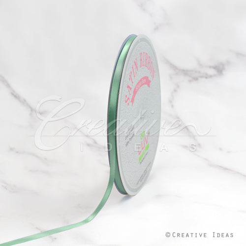 1/4" Single Face Satin Ribbon - 100 Yards (Sage)
