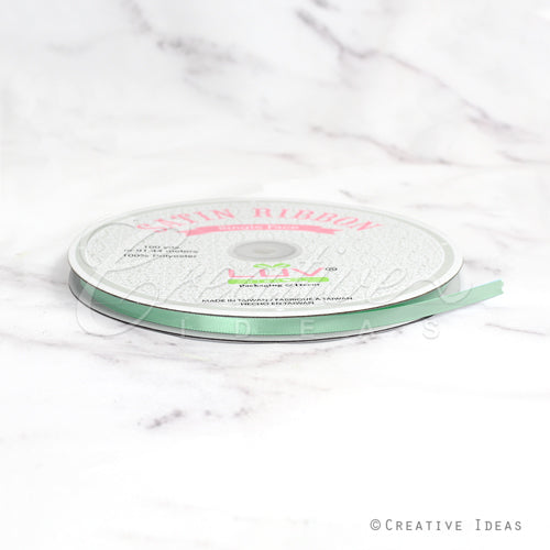 1/4" Single Face Satin Ribbon - 100 Yards (Sage)