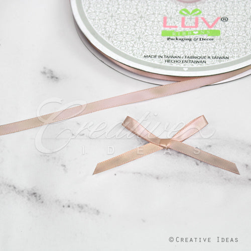 1/4" Single Face Satin Ribbon - 100 Yards (Oat)