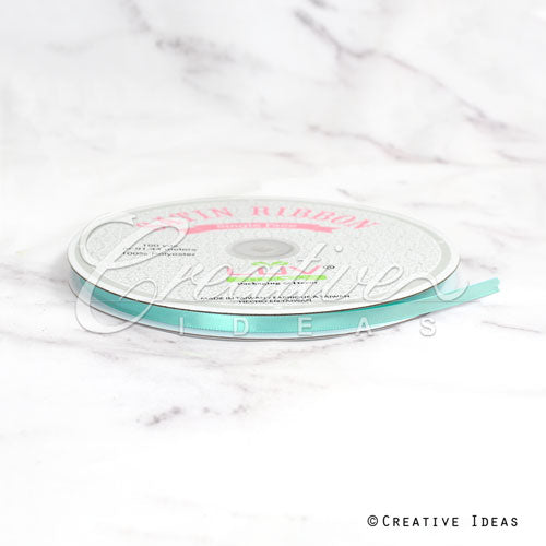 1/4" Single Face Satin Ribbon - 100 Yards (Aqua)