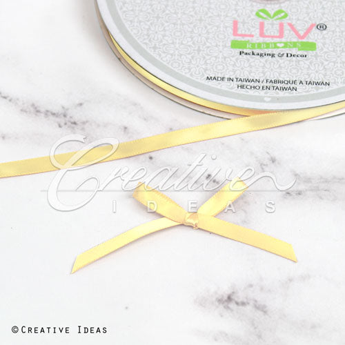 1/4" Single Face Satin Ribbon - 100 Yards (Baby Maize)