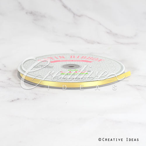 1/4" Single Face Satin Ribbon - 100 Yards (Baby Maize)