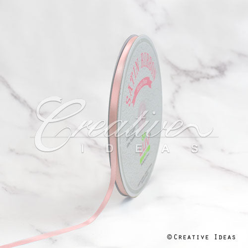 1/4" Single Face Satin Ribbon - 100 Yards (Blush)