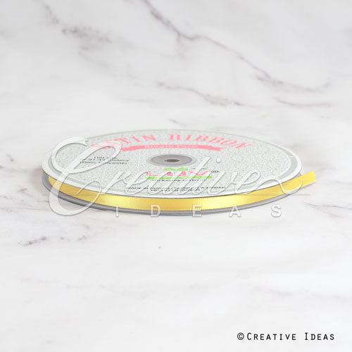 1/4" Single Face Satin Ribbon - 100 Yards (Canary)
