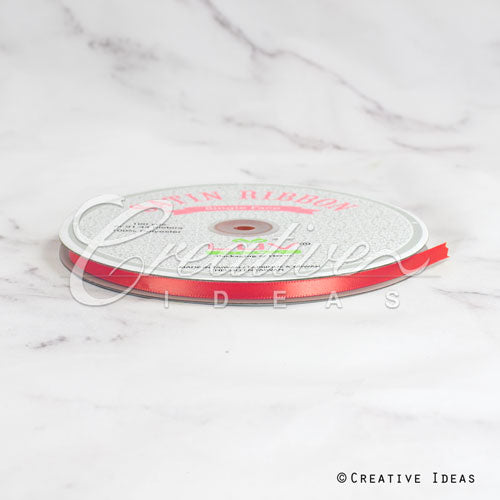 1/4" Single Face Satin Ribbon - 100 Yards (Coral)