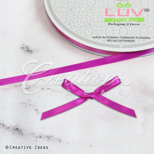 1/4" Single Face Satin Ribbon - 100 Yards (Fuchsia)