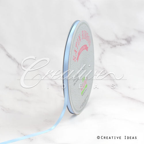 1/4" Single Face Satin Ribbon - 100 Yards (Light Blue)
