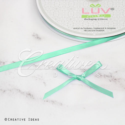 1/4" Single Face Satin Ribbon - 100 Yards (Mint Green)