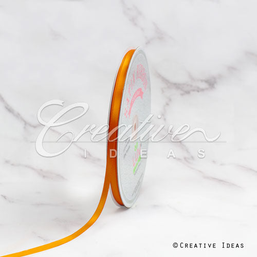 1/4" Single Face Satin Ribbon - 100 Yards (Orange)