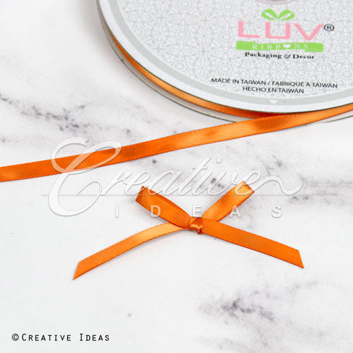 1/4" Single Face Satin Ribbon - 100 Yards (Orange)