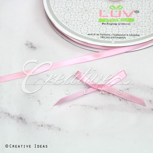 1/4" Single Face Satin Ribbon - 100 Yards (Pink)