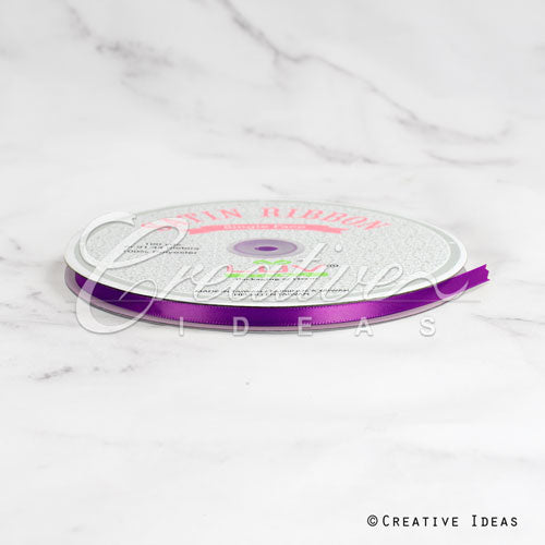 1/4" Single Face Satin Ribbon - 100 Yards (Plum)