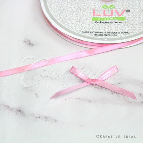 1/4" Single Face Satin Ribbon - 100 Yards (Rose)