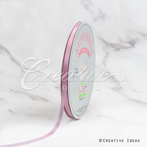 1/4" Single Face Satin Ribbon - 100 Yards (Rosy Mauve)