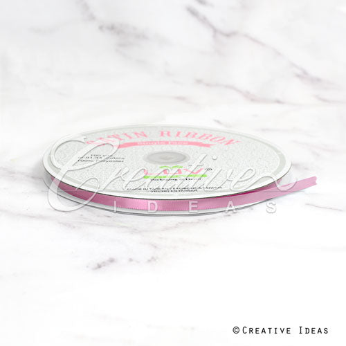 1/4" Single Face Satin Ribbon - 100 Yards (Rosy Mauve)