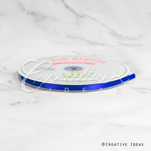 1/4" Single Face Satin Ribbon - 100 Yards (Royal Blue)
