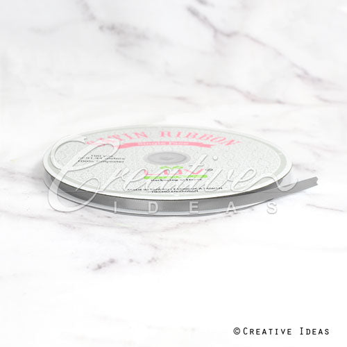 1/4" Single Face Satin Ribbon - 100 Yards (Silver)