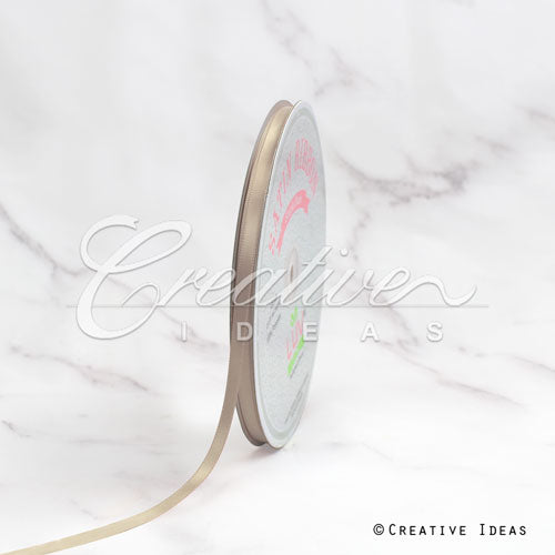 1/4" Single Face Satin Ribbon - 100 Yards (Toffee)