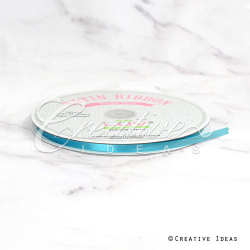 1/4" Single Face Satin Ribbon - 100 Yards (Turquoise)