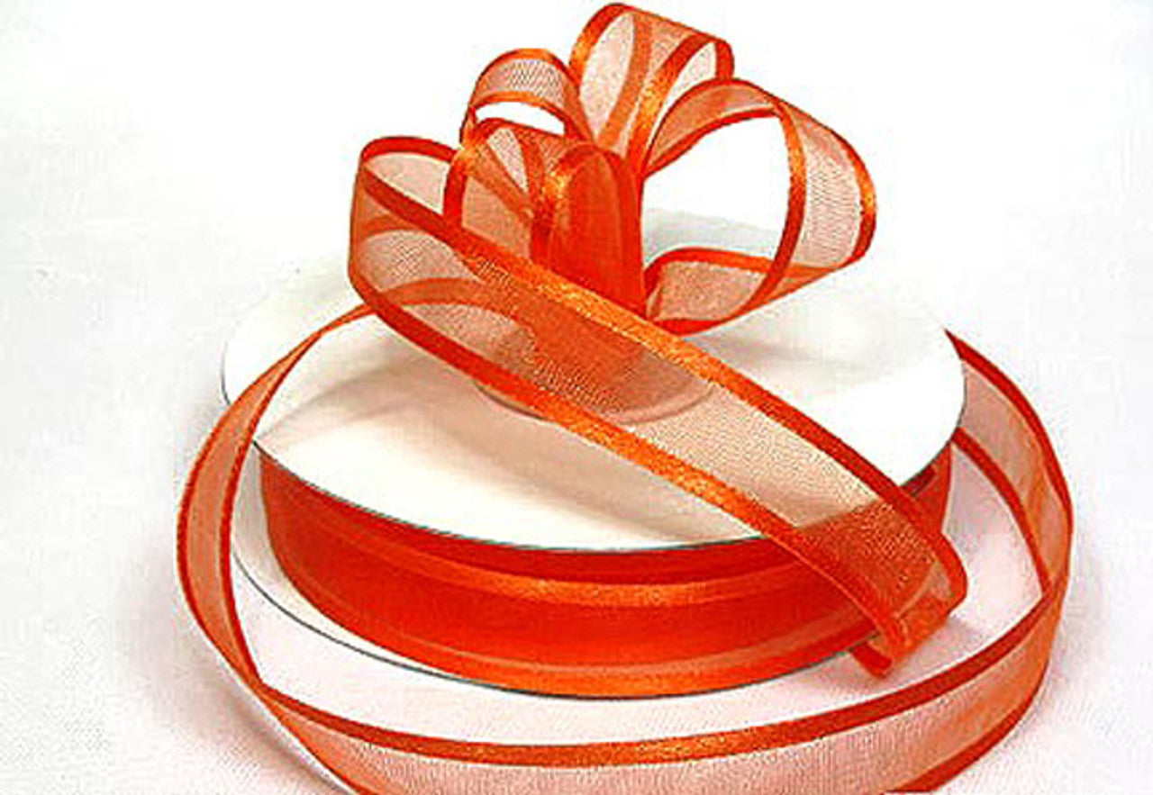 1.5"x25 yards Orange Organza Satin Edge Gift Ribbon